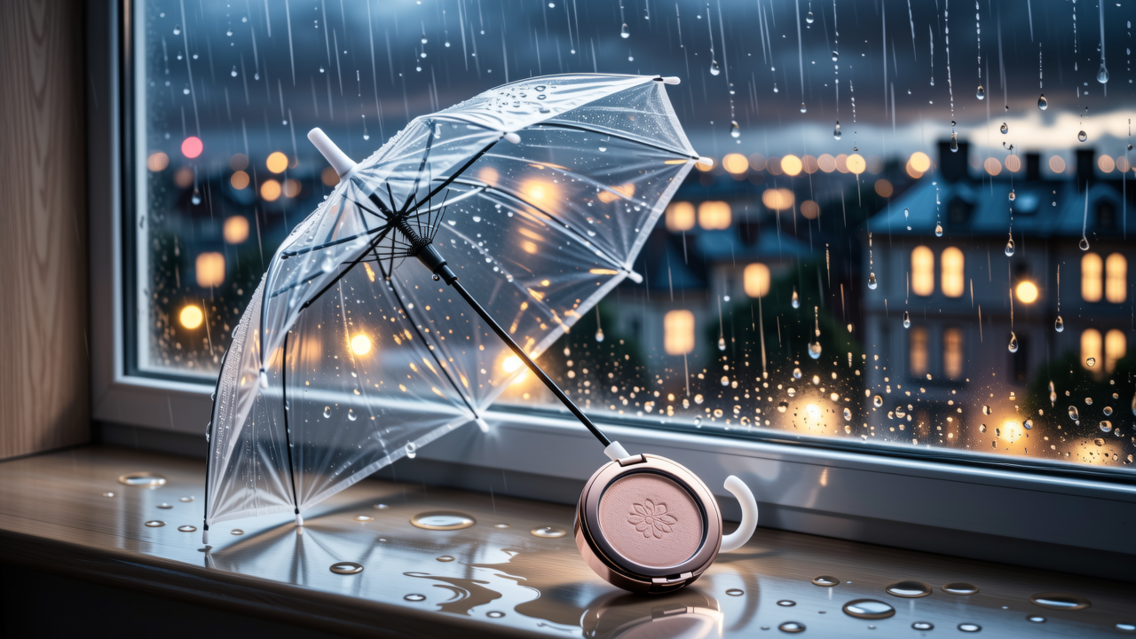 雨天雨傘與化妝：先擋水再補妝，濕粉不要硬疊